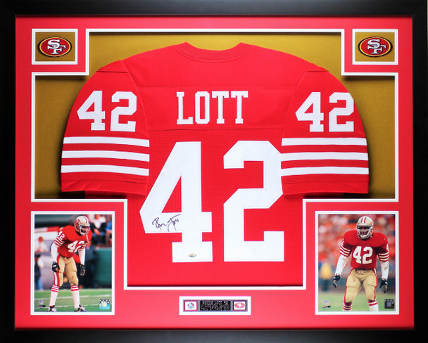 Ronnie Lott Autographed and Framed San Francisco 49ers Jersey
