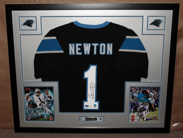 Cam Newton Autographed and Framed Carolina Panthers Jersey