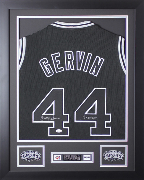 George Gervin Autographed and Framed San Antonio Spurs Jersey