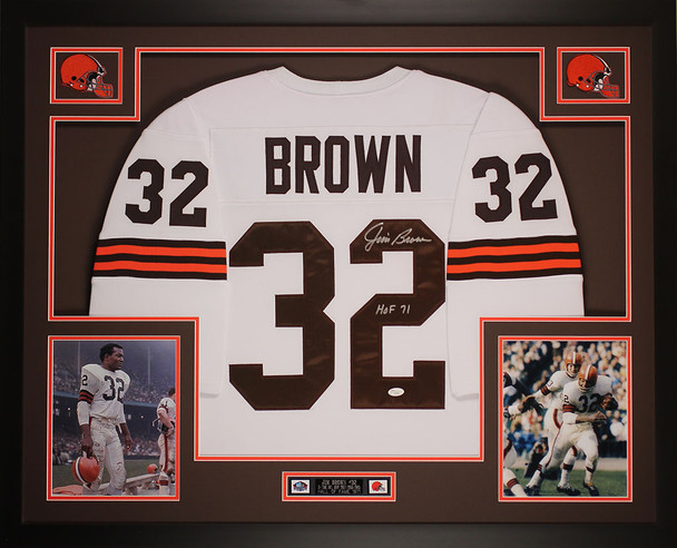 Jim Brown Autographed and Framed Cleveland Browns Jersey