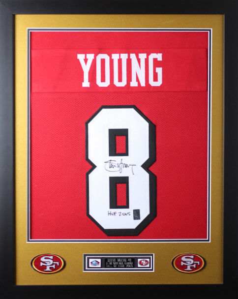 Steve Young Autographed and Framed San Francisco 49ers Jersey