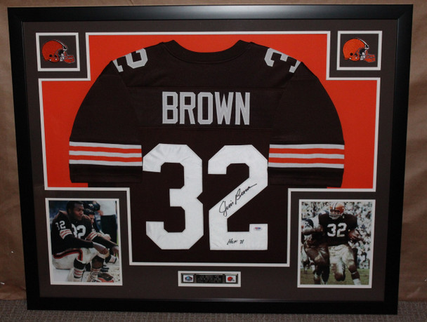 Jim Brown Autographed and Framed Cleveland Browns Jersey