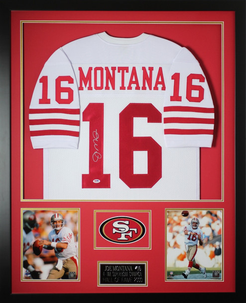 Joe Montana Autographed and Framed San Francisco 49ers Jersey