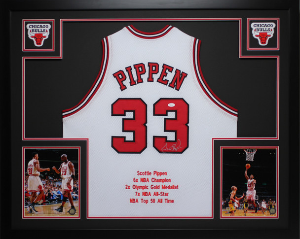 Scottie Pippen Autographed and Framed Chicago Bulls Jersey