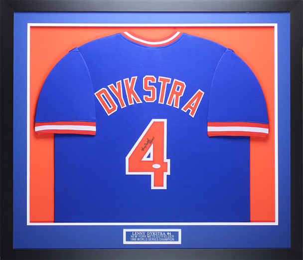 Lenny Dykstra Autographed and Framed New York Mets Jersey