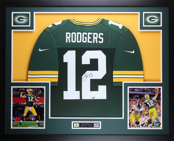 Aaron Rodgers Autographed and Framed Green Bay Packers Jersey