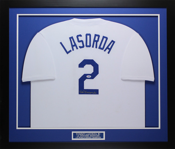 Tommy Lasorda Autographed and Framed Los Angeles Dodgers Jersey