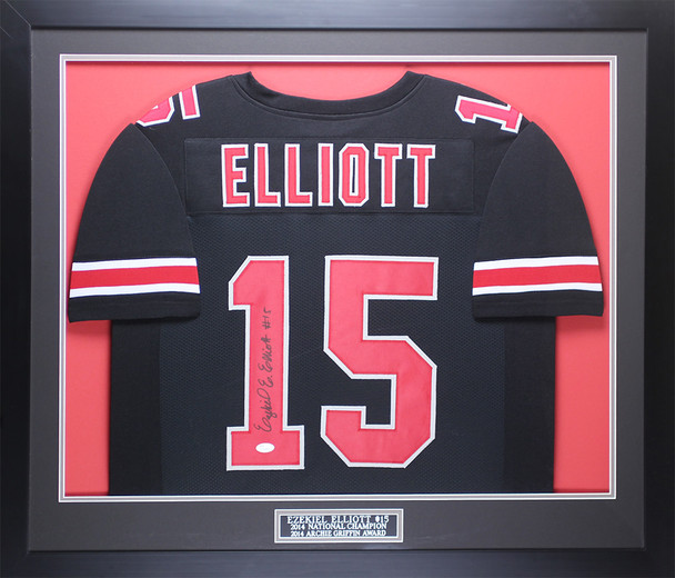 Ezekiel Elliott Autographed and Framed Ohio State Buckeyes Jersey