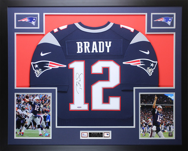 Tom Brady Autographed and Framed New England Patriots Jersey