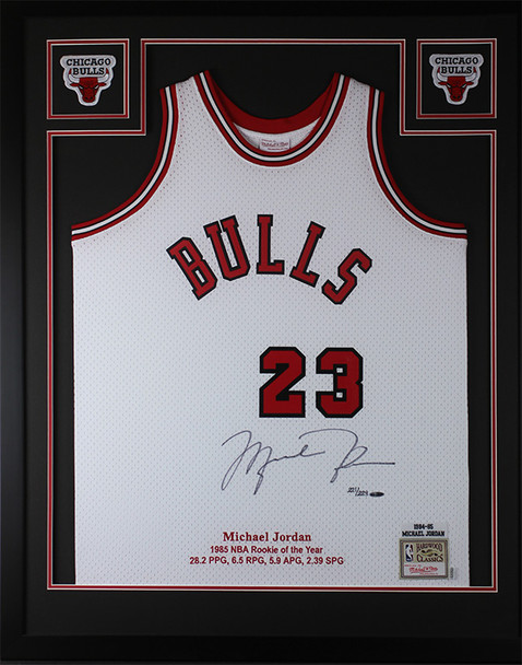 Michael Jordan Autographed and Framed Chicago Bulls Jersey