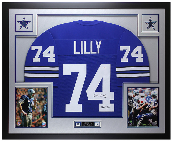 Bob Lilly Autographed & Framed Blue Dallas Cowboys Jersey JSA COA Bob Lilly Autographed & Framed Blue Dallas Cowboys Jersey JSA COA