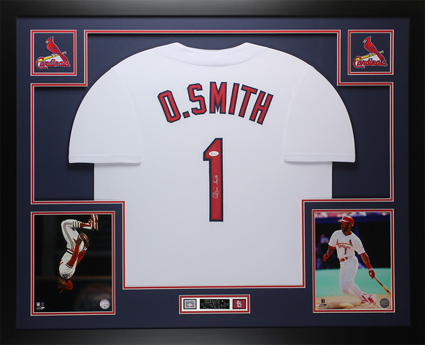 Ozzie Smith Autographed and Framed St. Louis Cardinals Jersey