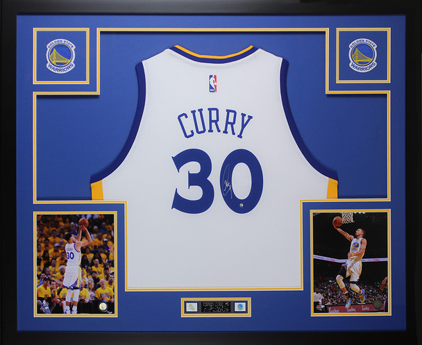 Steph Curry Autographed and Framed Golden State Warriors Jersey