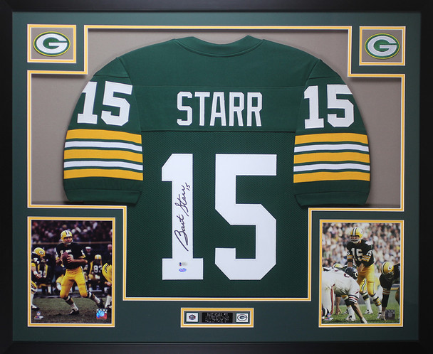 Bart Starr Autographed and Framed Green Bay Packers Jersey