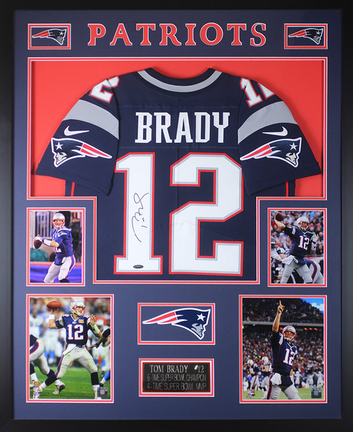 Tom Brady Autographed and Framed New England Patriots Jersey