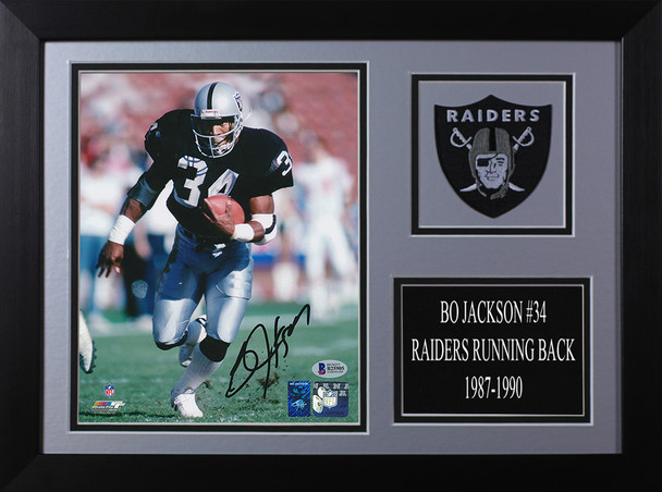 Bo Jackson Autographed and Framed Oakland Raiders Photo
