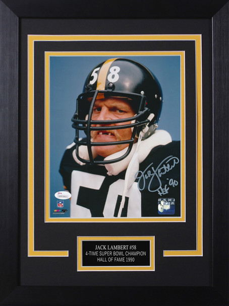 Jack Lambert Autographed and Framed Pittsburgh Steelers Photo