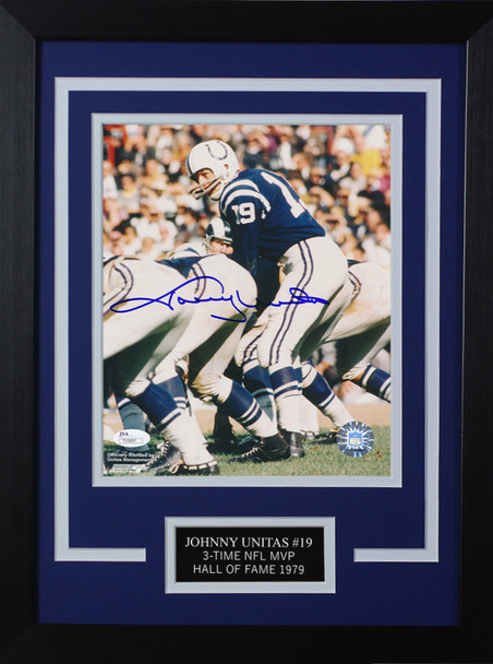 Johnny Unitas Autographed and Framed Indianapolis Colts Photo