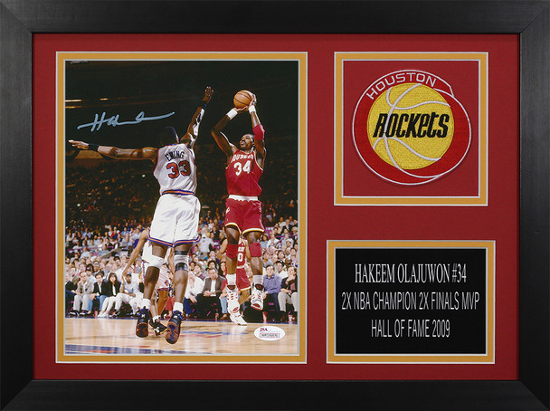 Hakeem Olajuwon Autographed and Framed Houston Rockets Photo