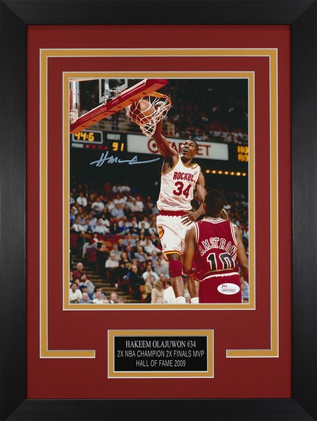 Hakeem Olajuwon Autographed and Framed Houston Rockets Photo