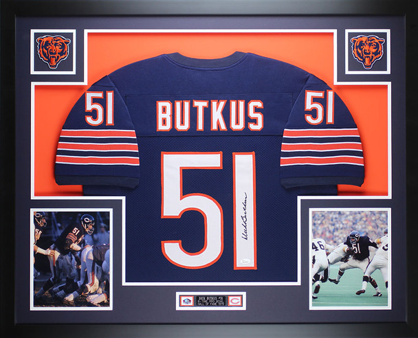 Dick Butkus Autographed and Framed Chicago Bears Jersey