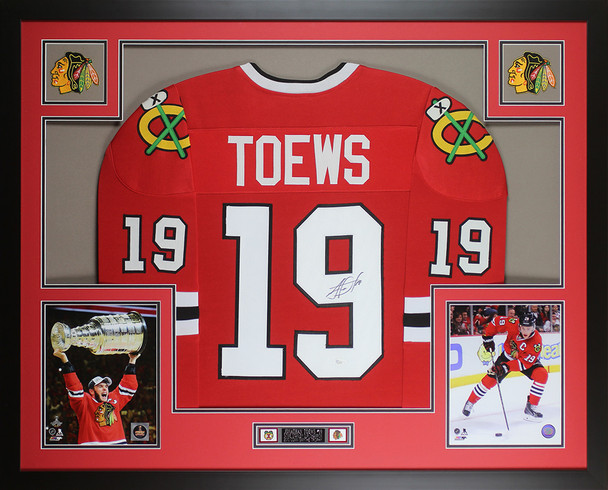 Jonathan Toews Autographed and Framed Chicago Blackhawks Jersey