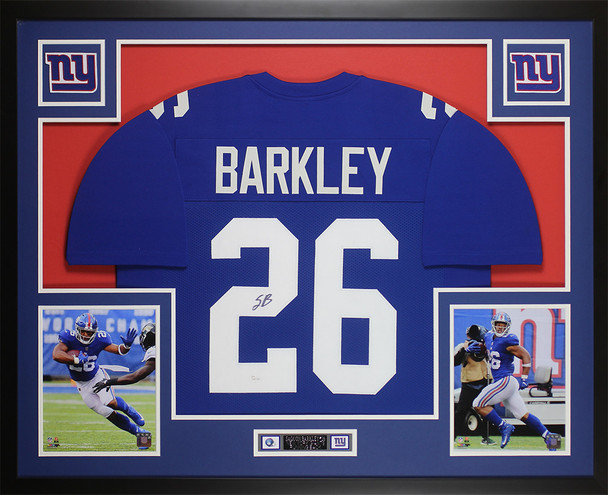 Saquon Barkley Autographed and Framed New York Giants Jersey