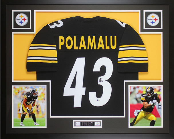 Troy Polamalu Autographed and Framed Pittsburgh Steelers Jersey