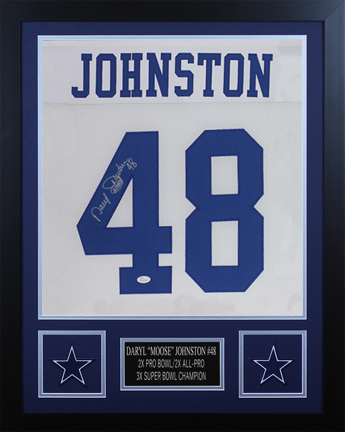 Daryl Johnston Autographed and Framed Dallas Cowboys Jersey