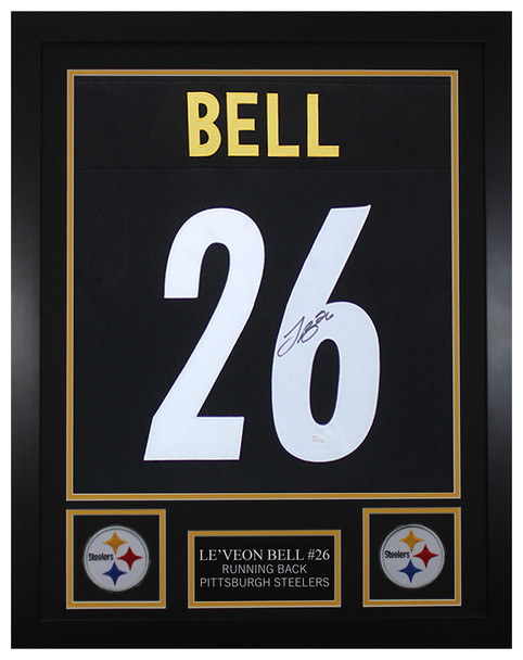 Leveon Bell Autographed and Framed Pittsburgh Steelers Jersey