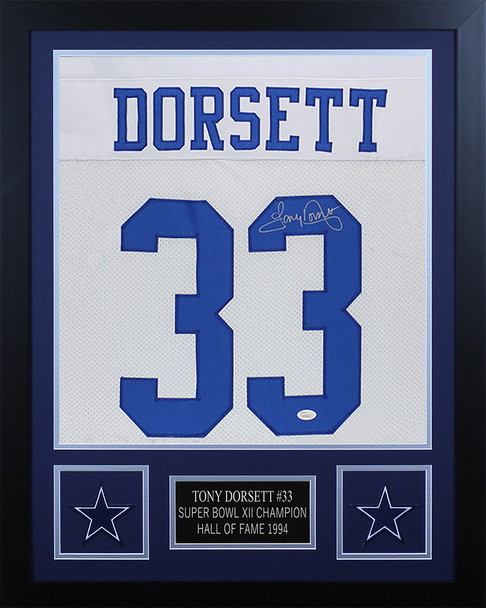 Tony Dorsett Autographed and Framed Dallas Cowboys Jersey