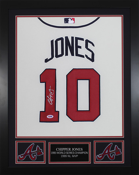 Chipper Jones Autographed and Framed Atlanta Braves Jersey