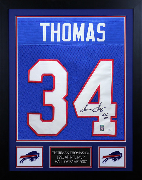 Thurman Thomas Autographed and Framed Buffalo Bills Jersey