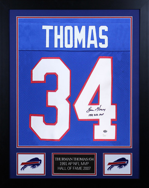 Thurman Thomas Autographed and Framed Buffalo Bills Jersey