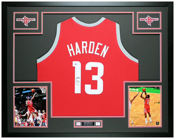 James Harden Autographed and Framed Houston Rockets Jersey