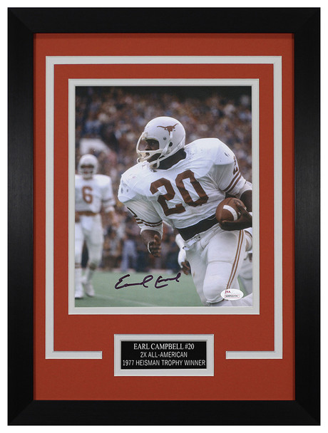 Earl Campbell Autographed and Framed Texas Longhorns Photo