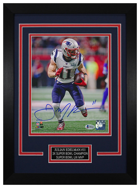 Julian Edelman Autographed and Framed New England Patriots Photo