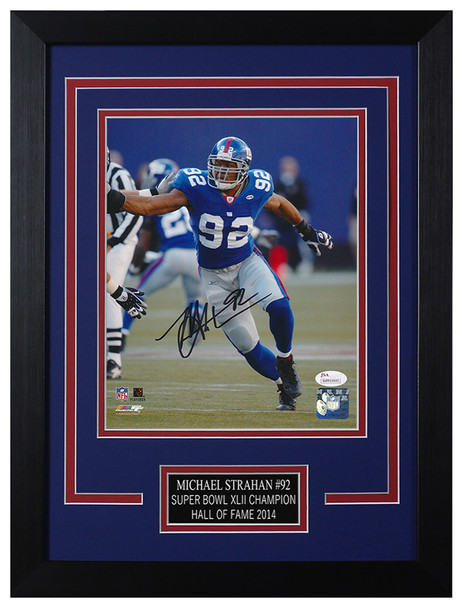 Michael Strahan Autographed and Framed New York Giants Photo