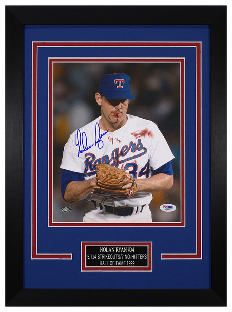 Nolan Ryan Autographed and Framed Texas Rangers Photo