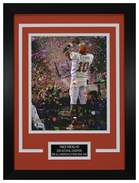 Vince Young Autographed and Framed Texas Longhorns Photo