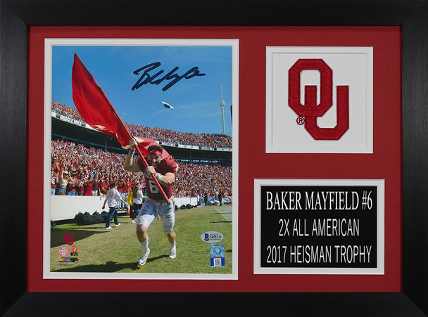 Baker Mayfield Autographed and Framed Oklahoma Photo
