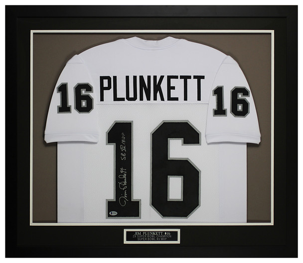 Jim Plunkett Autographed and Framed Oakland Raiders Jersey