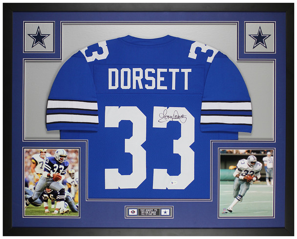 Tony Dorsett Autographed and Framed Dallas Cowboys Jersey