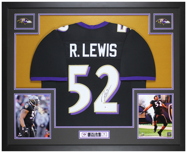 Ray Lewis Autographed and Framed Baltimore Ravens Jersey