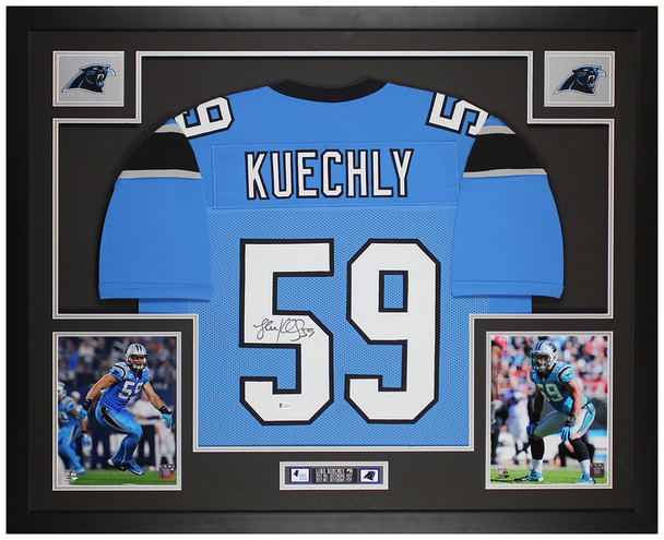 Luke Kuechly Autographed and Framed Carolina Panthers Jersey