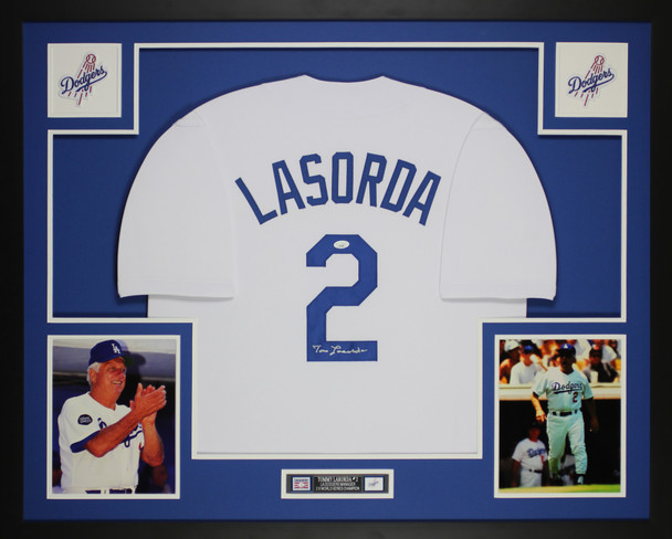 Tommy Lasorda Autographed and Framed Los Angeles Dodgers Jersey