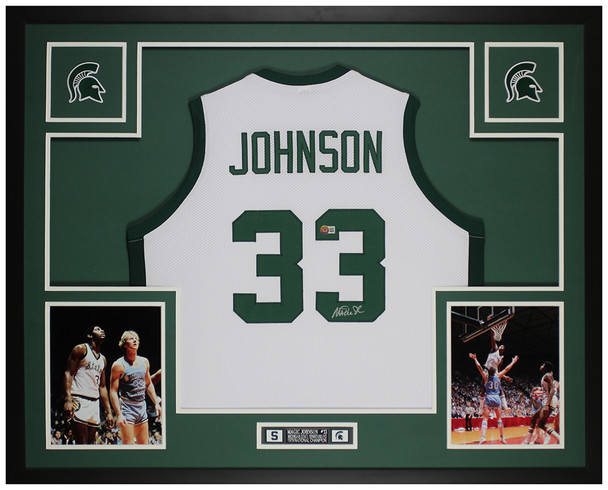 Magic Johnson Autographed and Framed Michigan State Spartans Jersey