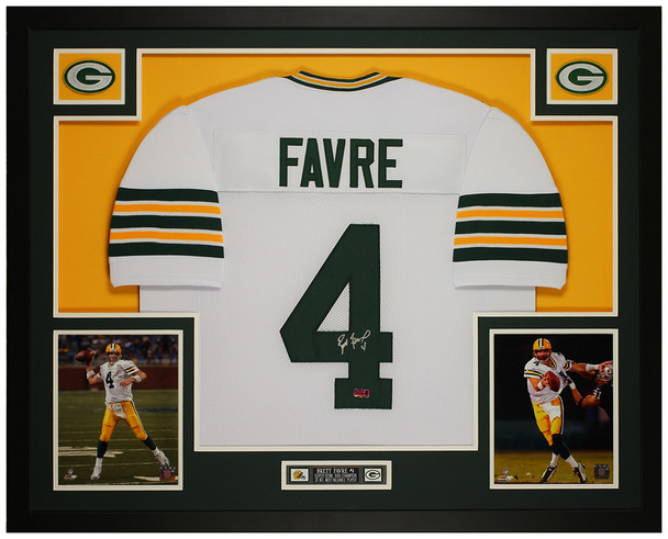 Brett Favre Autographed and Framed Green Bay Packers Jersey