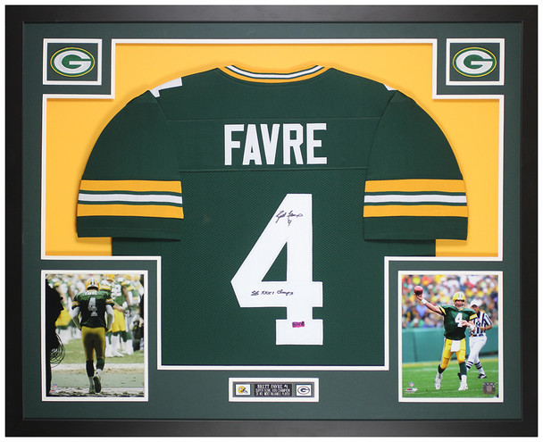 Brett Favre Autographed and Framed Green Bay Packers Jersey