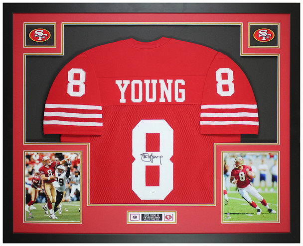 Steve Young Autographed and Framed San Francisco 49ers Jersey